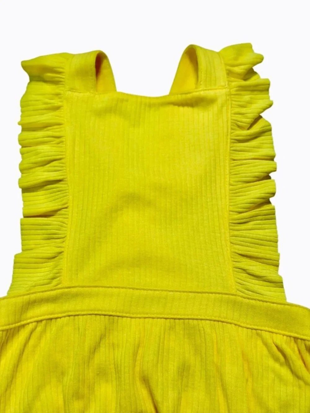 NWT Baby Cat & Jack Yellow Ruffle Bubble Romper 12M Adjustable Straps
